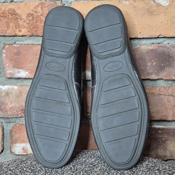 Coach Odette Metallic Pebbled Leather Loafers Size 7.5B Gunmetal Driving Shoes - Picture 10 of 11